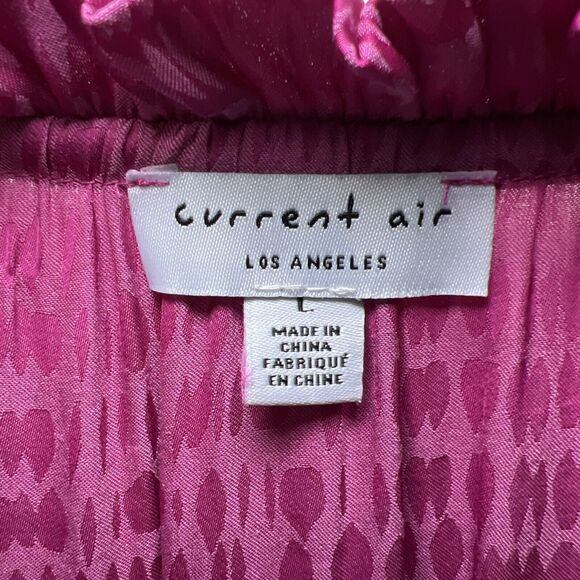 Current Air Zoey Pleated Mini Dress Large Tiered Skirt Pink - Picture 2 of 9